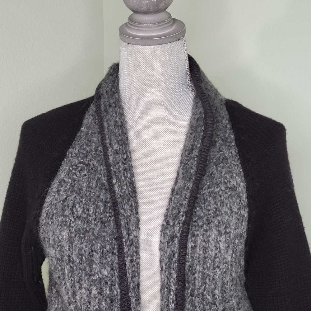 Chup Smartwool Black & Grey Speren Wool Blend Cardigan Sweater Wrap Size XS - Picture 4 of 9
